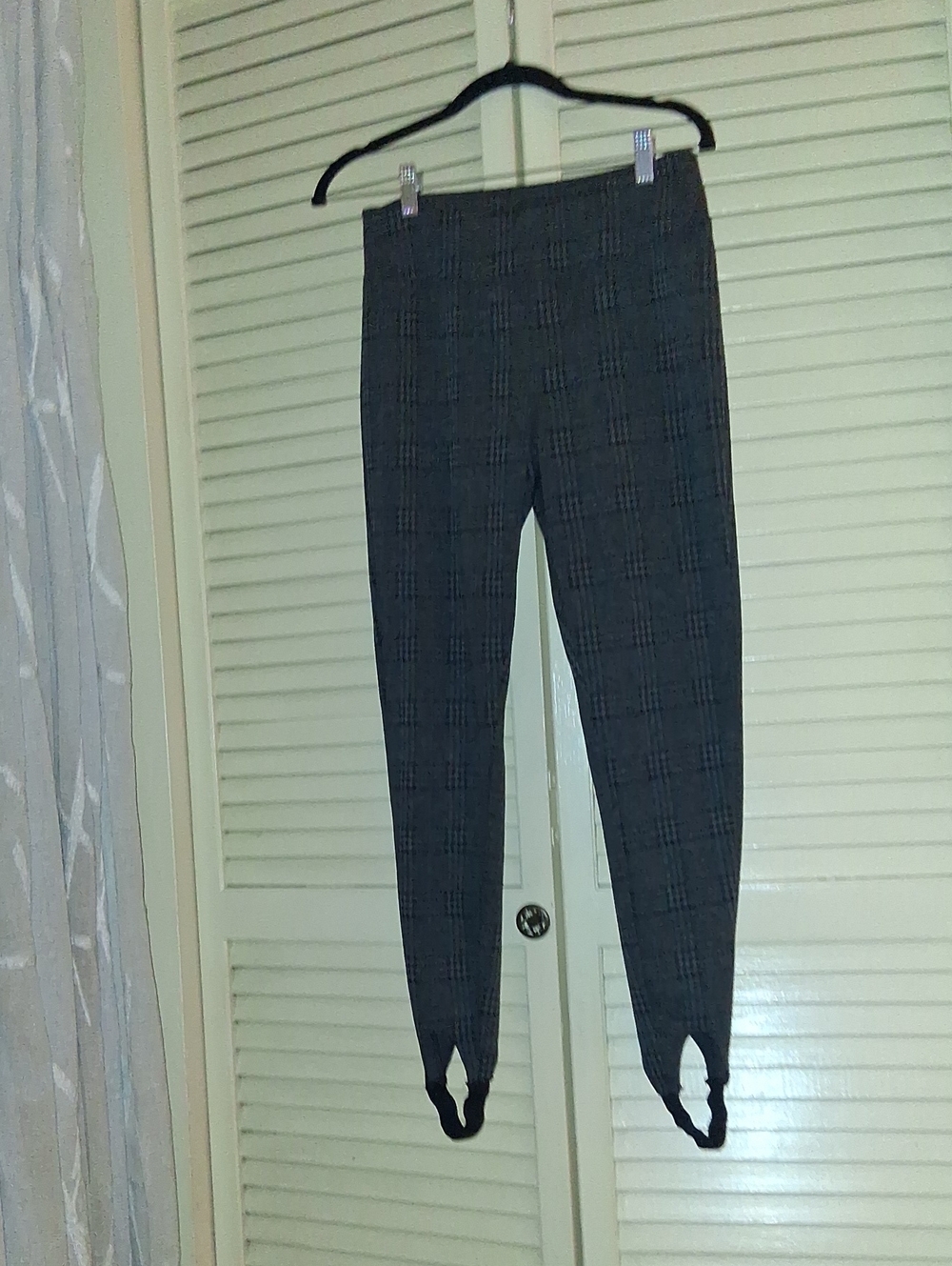 a new day Gray Plaid Straight Leg Stirrup Pants